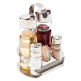 PRIBOR ZA ZAČIMBE 5 DELNI SET; SOL+POPER+ OLJE+KIS+ZOBOT. V STOJALU