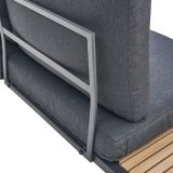 PROMO KOTNA GARNITURA OLEA 4P ALU AKACIJA Z/KVADRATNA NIZKA MIZA 65X65 TEMNO SIVA