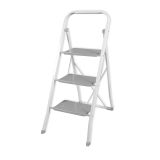 PROSTOSTOJEČA LESTEV ARTEX 3 STOPNIČNA, KOVINSKA BELA