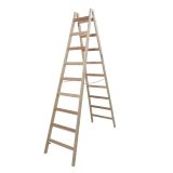 PROSTOSTOJEČA LESTEV KRAUSE STABILO 2X9 STOPNIC LESENA 2.4M