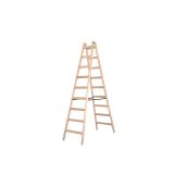 PROSTOSTOJEČA LESTEV ŽAŽE 2X9 STOPNIC LESENA A9 2.86M