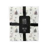 PRT DECORIS 140X180 CM, BOMBAŽ, BEL, SMREČICE IN JELENČKI