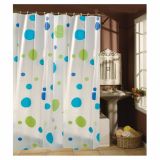 KOPALNIŠKA ZAVESA MSV PVC 180X200 ZELENO MODRI KROGI