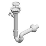 PVC SIFON ZA KORITO LIV 40 MM ENOJNI "S" FI 115 S PRIKLJUČKOM