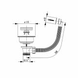 PVC SIFON ZA KORITO LIV GORNJI DEL FI 115 OKROGLI GIBLJIVI PRELIV