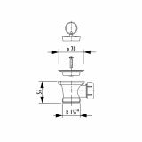 PVC SIFON ZA KORITO LIV IZLIVNI VENTIL FI 70
