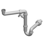 PVC SIFON ZA KORITO LIV SPODNJI DEL, ENOJNI S PRIKLJUČKOM ZA PS