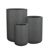 PE ZUNANJI LONEC MICA JEFF LONEC OKROGEL TEMNO SIV - V38XD28CM