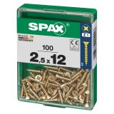 UNIVERZALNI VIJAK SPAX PZ 2.5X12 YELLOX A2G V ZAVITKU 100KOS