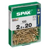 UNIVERZALNI VIJAK SPAX PZ 2.5X20 YELLOX A2G V ZAVITKU 100KOS