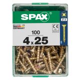 UNIVERZALNI VIJAK SPAX PZ 4X25 YELLOX A2G V ZAVITKU 100KOS