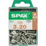 VIJAK CILINDRIČNA GLAVA SPAX PZ 3X20 V ZAVITKU 100 KOS