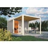 LESENA VRTNA HIŠKA KARIBU QUBIC 2 Z NADST.SIV 19MM 276X214X276X + 260X247 CM