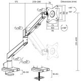 RAČUNALNIŠKI DODATEK GOOBAY NOSILEC NAMIZNO SINGLE MOUNT WITH GAS SPRING