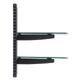 RAČUNALNIŠKI DODATEK VONHAUS LEBDEČA POLICA STEKLENA DVOJNA, ČRNA