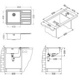 NERJAVNO POMIVALNO KORITO ALVEUS RANDO 50, LEVI 860X500 MM