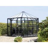 RASTLINJAK, STEKLO/POLIK. VITAVIA PAVILJON HERA 9000 ESG/VP 3/6MM ČRNA 3.8X3.8M