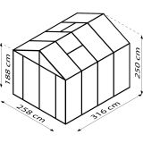 RASTLINJAK, STEKLO/POLIK. VITAVIA ZEUS COMFORT 8100 ESG/VP ČRNA 2.6X3.2M