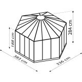 POLIKARBONATNI RASTLINJAK VITAVIA CIRKUS 9000 6MM ALUMINIJ 284X336X383