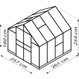 POLIKARBONATNI RASTLINJAK VITAVIA OLYMP 6700 HKP6MM ČRNA 254X258X254