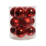 RDEČE STEKLENE BUNKE, 12 KOSOV, PREMER 80 MM 