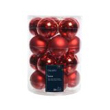 RDEČE STEKLENE BUNKE, 20 KOSOV, PREMER 60 MM