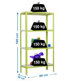 REGAL SIMONRACK 160X80X40 CM 4P/150KG ZELEN BEL