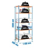 REGAL SIMONRACK 200X110X50 CM 5P/200KG MODRA ORANŽNA MADERCLICK