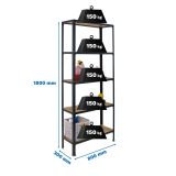 REGAL SIMONRACK 180X80X30 CM 5P/150KG ANTRACIT SIMONHOME CLICK