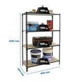REGAL SIMONRACK 150X90X30 CM 4P/150KG ANTRACIT MADERCLICK