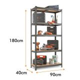 REGAL VONHAUS 180X90X40 CM 5P/175KG MDF - ANTRACIT