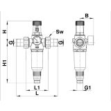 REGULACIJSKI VENTIL KOVINA RTF 694 25.4 MM (1 -) REG.TLAKA Z MANOMETROM