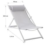 LEŽALNIK IZ TEKSTILENA NATERIAL PLAŽNI BEL ALU TEKST 113.5X58