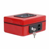 ROČNA KASETA ZA DENAR MQ 200X150X90 MM, RDEČA Z GUMBOM ZA ODPRETI