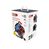 ROLETA - PVC VODNIK EMOS 25M VSEVREMENSKA 230V 4 VTIČNICE, MODRA