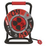 ROLETA - GUMI VODNIK EMOS 40M 230V 4 VTIČNICE, ČRNA