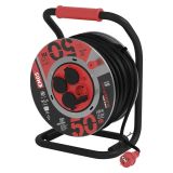 ROLETA - GUMI VODNIK EMOS ZUNANJA 50M 230V 4 VTIČNICE, ČRNA