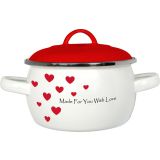 LONEC / KOZICA ENAMELIE S POKROVOM, 12 CM, 0.6 L, LEONA