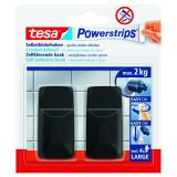SAMOLEPILNI IZDELEK TESA POWERSTRIPS KLJUKICA PRAVOKOTNA 2/1 ČRNA
