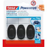 SAMOLEPILNI IZDELEK TESA POWERSTRIPS MINI KLJUKICA OVALNA 3/1 ČRNA