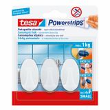 SAMOLEPILNI IZDELEK TESA POWERSTRIPS MINI KLJUKICA OVALNA 3/1 BELA