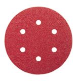 5-DELNI SET SAMOPRITRDILNIH BRUSNIH DISKOV BOSCH 150 MM K180 6 LUKENJ RDEČA BARVA ZA LES