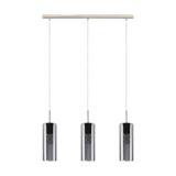 VISEČA SVETILKA-LESTENEC EGLO SELVINO 3XE27 STEKLO ČRNO-PROZORNO