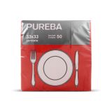 SERVIETE PUREBA 33X33 RDEČE 2-SL. PUREBA 50 KOS/PAK