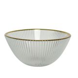 SERVIRNA SKLEDA DECORIS 14.5 CM PROZORNA Z ZLATIM ROBOM, STEKLENA