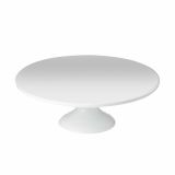 SERVIRNI KROŽNIK NA PODSTAVKU 30 CM BELE BARVE