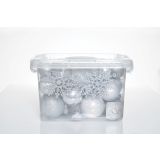 BUNKA IZ UMETNE MASE GLOSSTYLE SET 36/1 SREBRNE V PVC ZABOJU