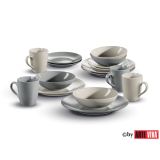 SET KROŽNIKOV ARTE VIVA 16 DELNI NATURLOOK KREM/SIVA