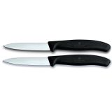 SET NOŽEV VICTORINOX ZA ZELENJAVO 2X ŠPIČASTO REZILO 8CM ČRN