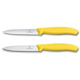 SET NOŽEV VICTORINOX ZA ZELENJAVO 2X10CM RAVNO +NAZOBČANO REZILO RUMEN